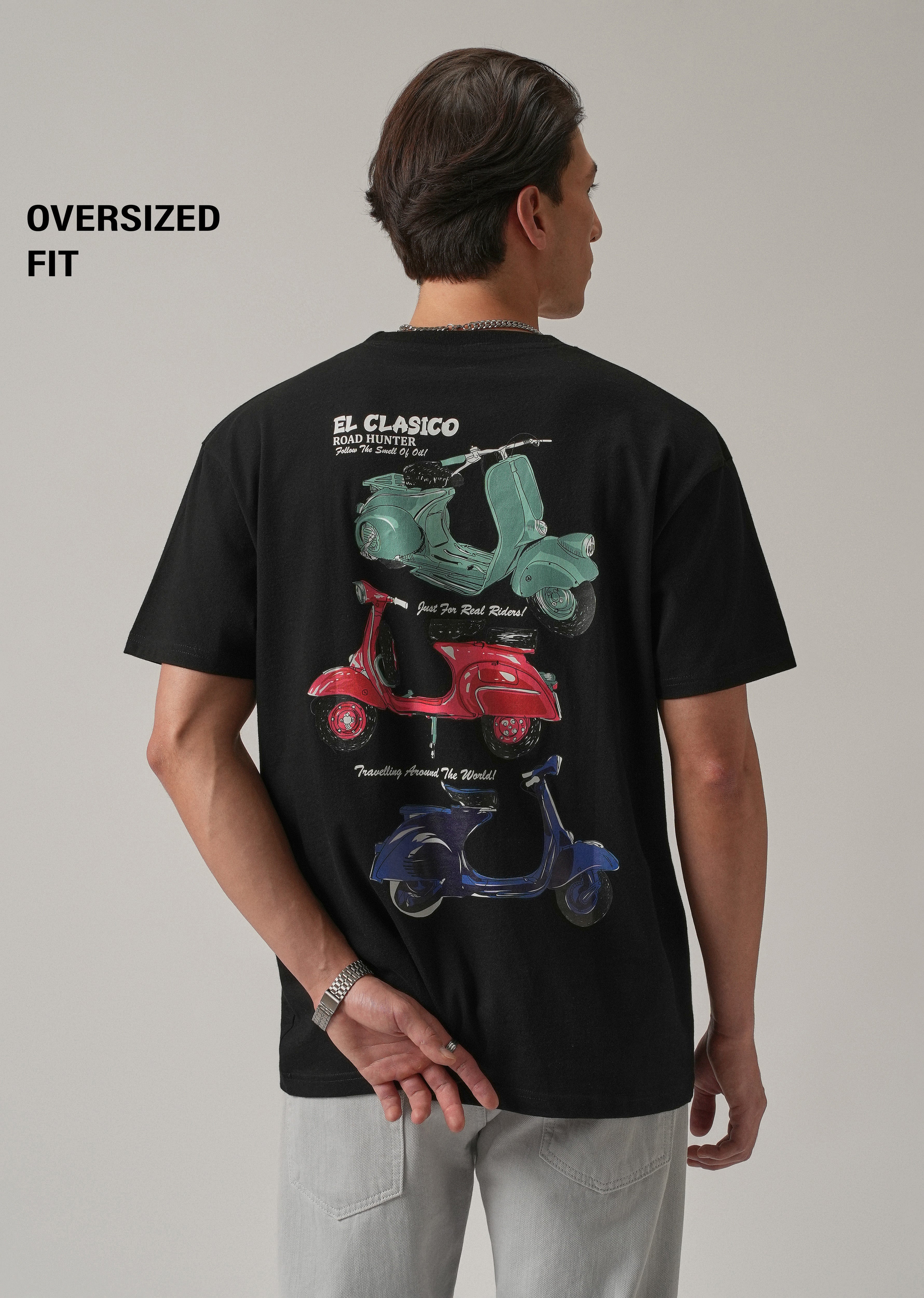 Black Back Print Oversized T-shirt