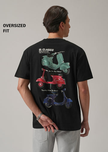 Black Back Print Oversized T-shirt
