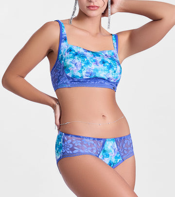 Enamor P151 The Lace Hug Mid-Waist Hipster Panty - Petal Dance Print